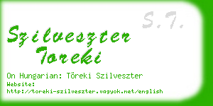 szilveszter toreki business card
